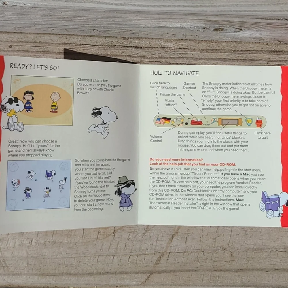 Peanuts PC Game Where's the Blanket Charlie Brown